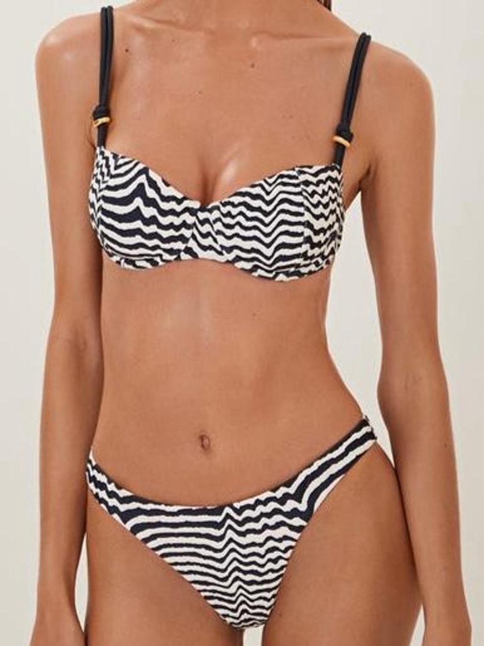 ViX Paula Hermanny bikini featuring a zebra-style stripe pattern